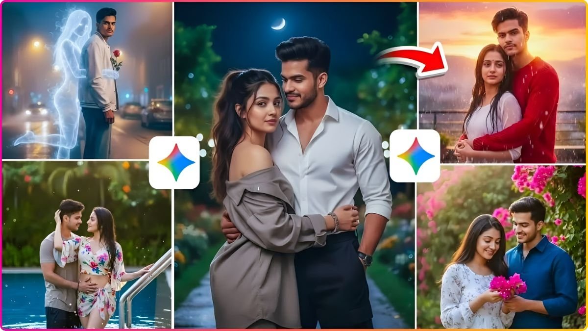 Google Gemini AI, AI couple portraits, romantic AI photos, Gemini AI prompts, 4K AI portraits, AI photo generator, couple photography AI, AI romantic images, Gemini AI photo editing, AI cinematic portraits,